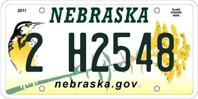 NE license plate 2H2548