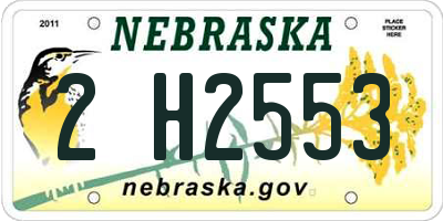 NE license plate 2H2553