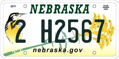 NE license plate 2H2567