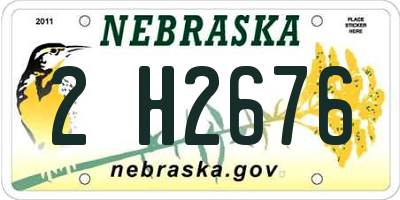 NE license plate 2H2676