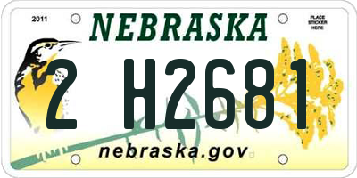 NE license plate 2H2681