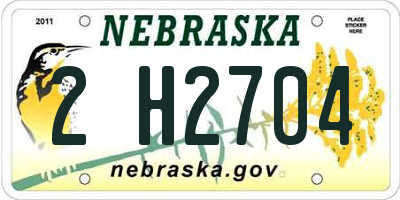 NE license plate 2H2704