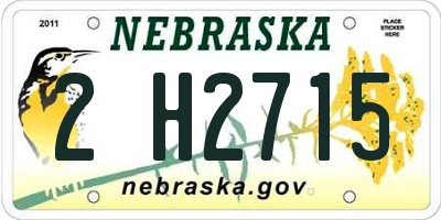 NE license plate 2H2715