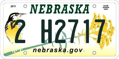 NE license plate 2H2717