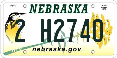 NE license plate 2H2740