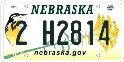 NE license plate 2H2814