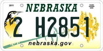 NE license plate 2H2851
