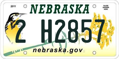 NE license plate 2H2857