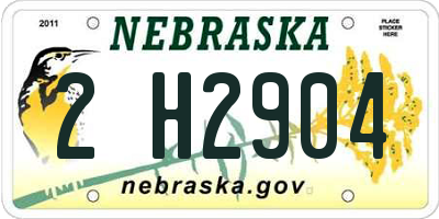 NE license plate 2H2904