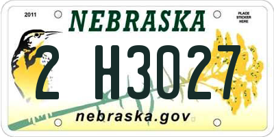 NE license plate 2H3027