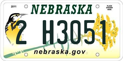 NE license plate 2H3051