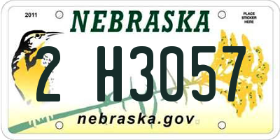 NE license plate 2H3057