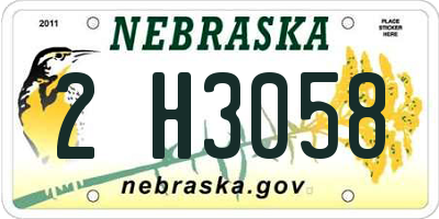 NE license plate 2H3058