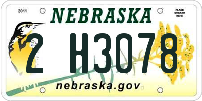 NE license plate 2H3078