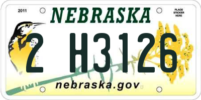 NE license plate 2H3126
