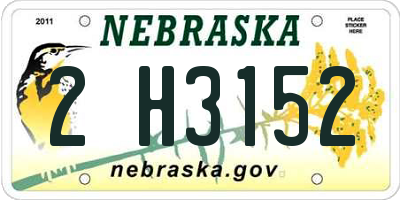 NE license plate 2H3152