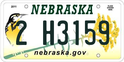 NE license plate 2H3159