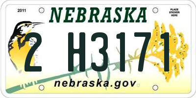 NE license plate 2H3171
