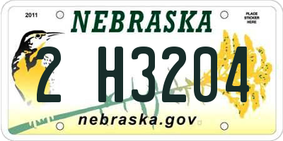 NE license plate 2H3204