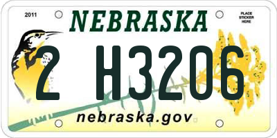 NE license plate 2H3206
