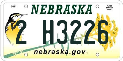 NE license plate 2H3226
