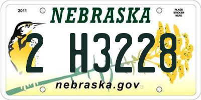 NE license plate 2H3228