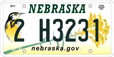 NE license plate 2H3231
