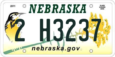 NE license plate 2H3237