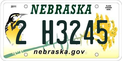 NE license plate 2H3245