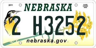 NE license plate 2H3252