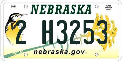NE license plate 2H3253