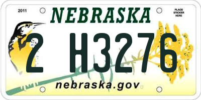 NE license plate 2H3276