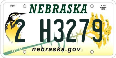 NE license plate 2H3279