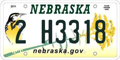 NE license plate 2H3318