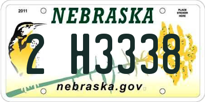 NE license plate 2H3338