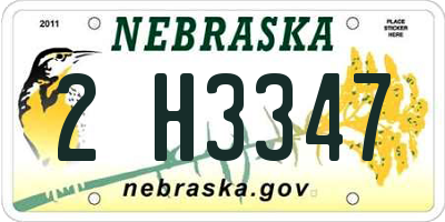NE license plate 2H3347