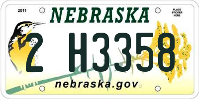 NE license plate 2H3358