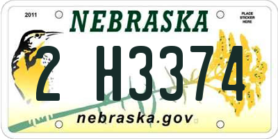 NE license plate 2H3374