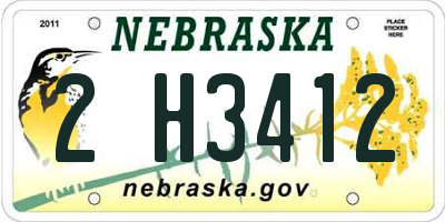 NE license plate 2H3412