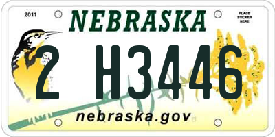 NE license plate 2H3446