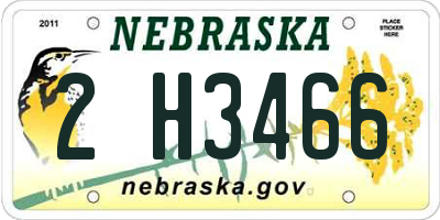 NE license plate 2H3466