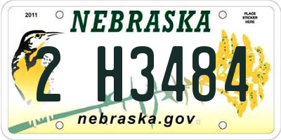 NE license plate 2H3484