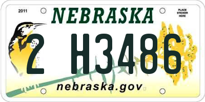 NE license plate 2H3486