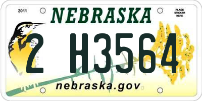 NE license plate 2H3564
