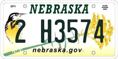 NE license plate 2H3574
