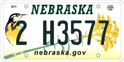 NE license plate 2H3577