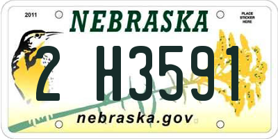 NE license plate 2H3591
