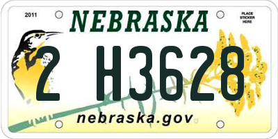 NE license plate 2H3628