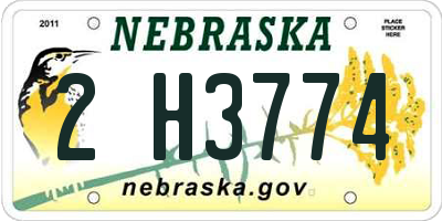 NE license plate 2H3774