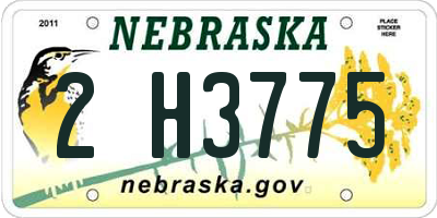 NE license plate 2H3775